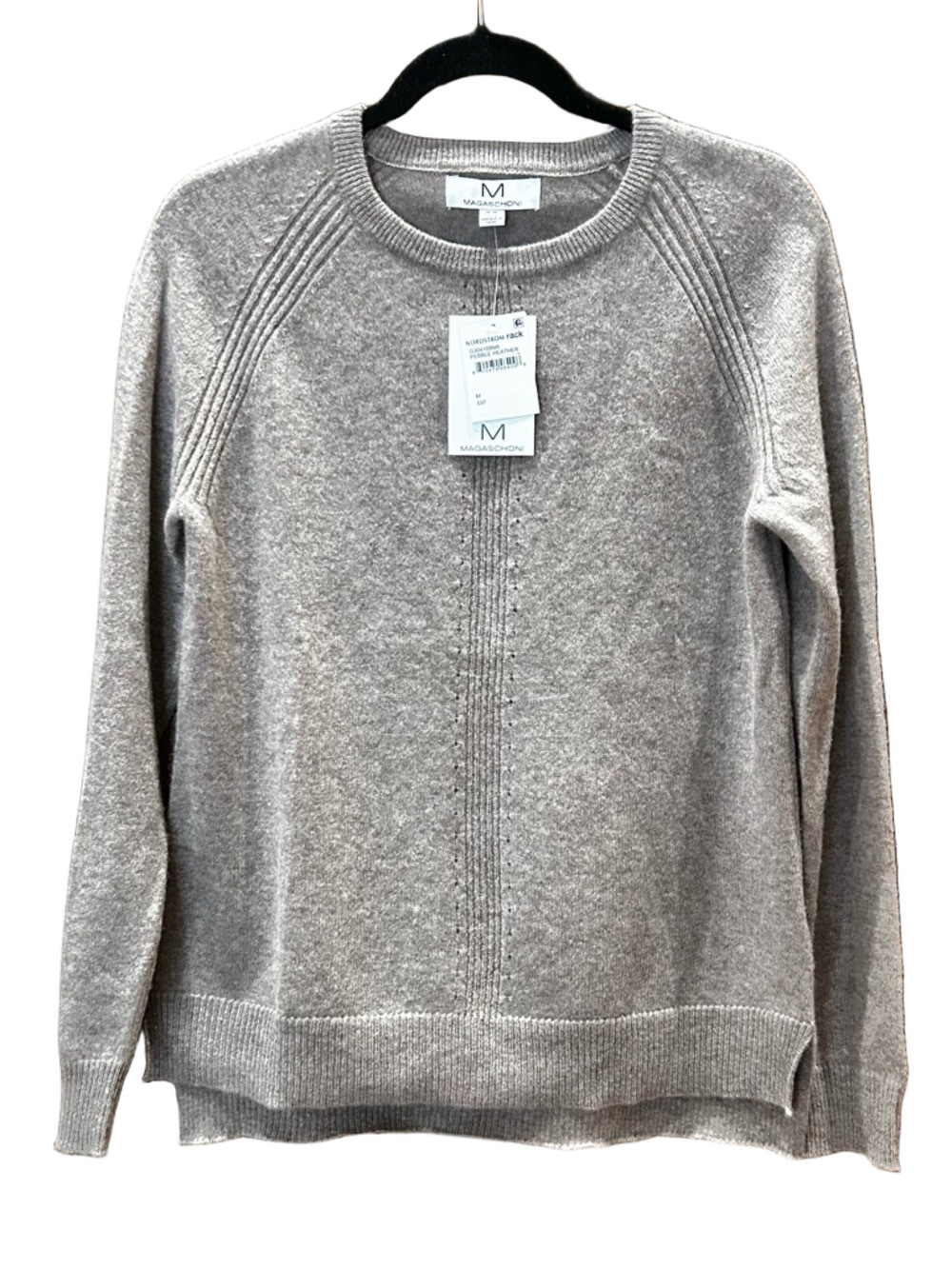 Magaschoni Pebble Heather 💯% Cashmere Crewneck Sweater, Size M